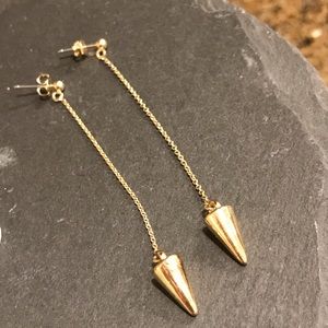 Long gold earrings